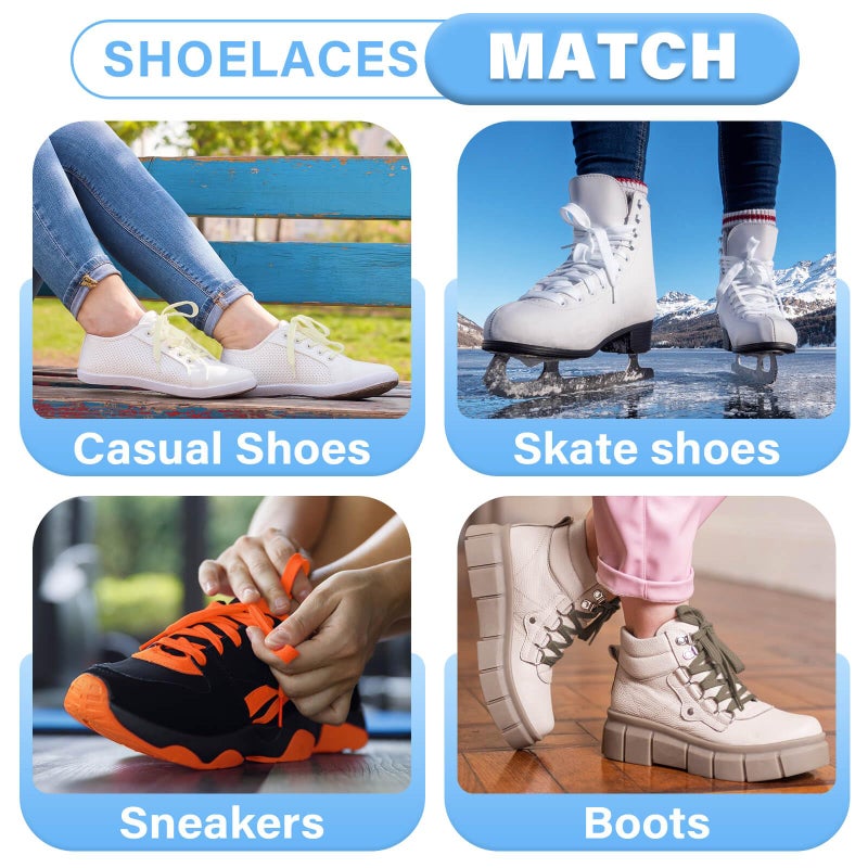 DELELE Solid Flat Shoe Laces: Hollow Thick Orange Yellow Shoelaces for Sneakers 2 Pair 31 inch - Image 5